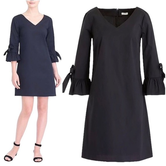 J. Crew Dresses & Skirts - NWT J. Crew Ruffle Sleeve Black Dress Women's Size 10‎